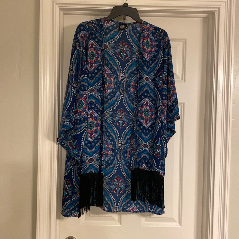 Bobeau fringed shawl size xl